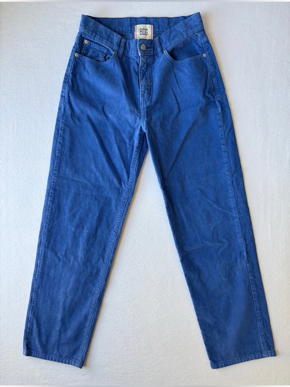 BDG Urban Outfitters Pegged Cowboy Corduroy Pants Blue Womens Size 26 Retro Y2K